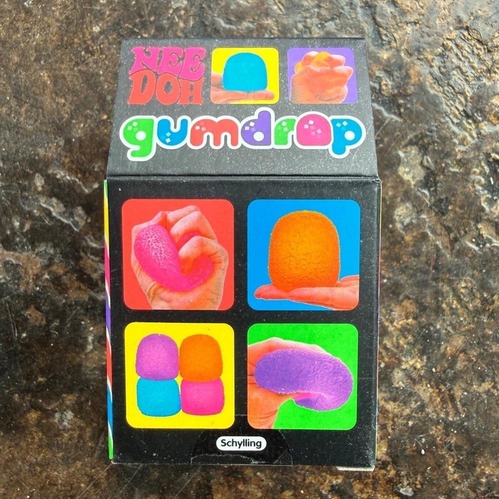 NeeDoh Gumdrop Fidget Toy Nee Doh Super Solid Squish Sensory Stress Blue NEW - Picture 3 of 5